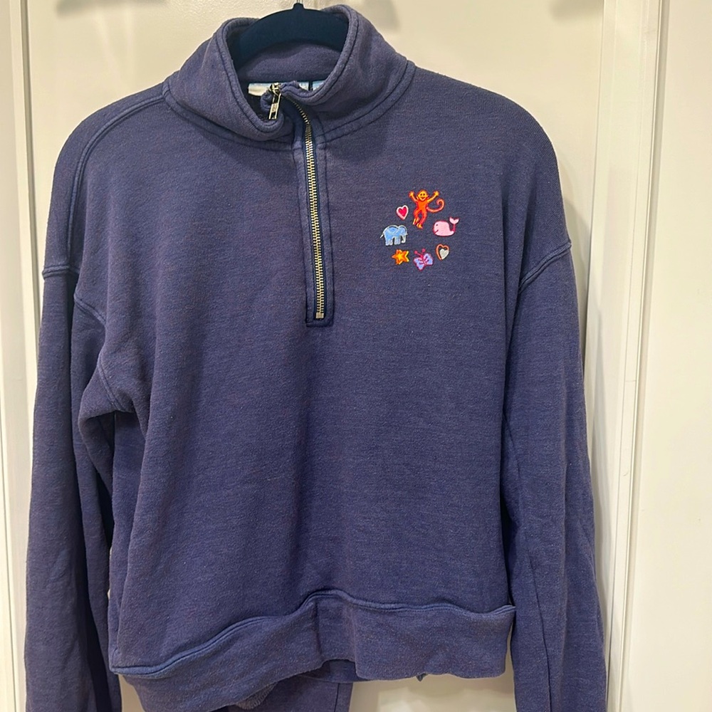Roller Rabbit XS Half Zip Sweater Shirt - Like New - Soft Fabric